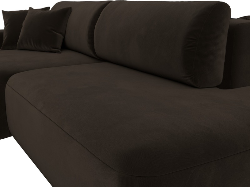 Диван угловой Лига-036 НПБ Модерн левый угол, Микровельвет, Коричневый