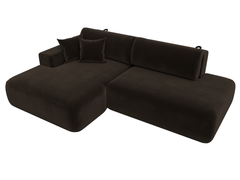 Диван угловой Лига-036 НПБ Модерн левый угол, Микровельвет, Коричневый