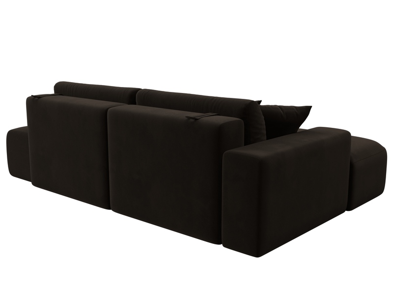 Диван угловой Лига-036 НПБ Модерн левый угол, Микровельвет, Коричневый