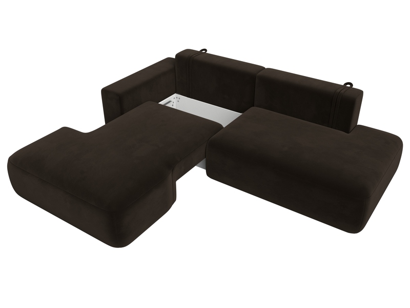 Диван угловой Лига-036 НПБ Модерн левый угол, Микровельвет, Коричневый