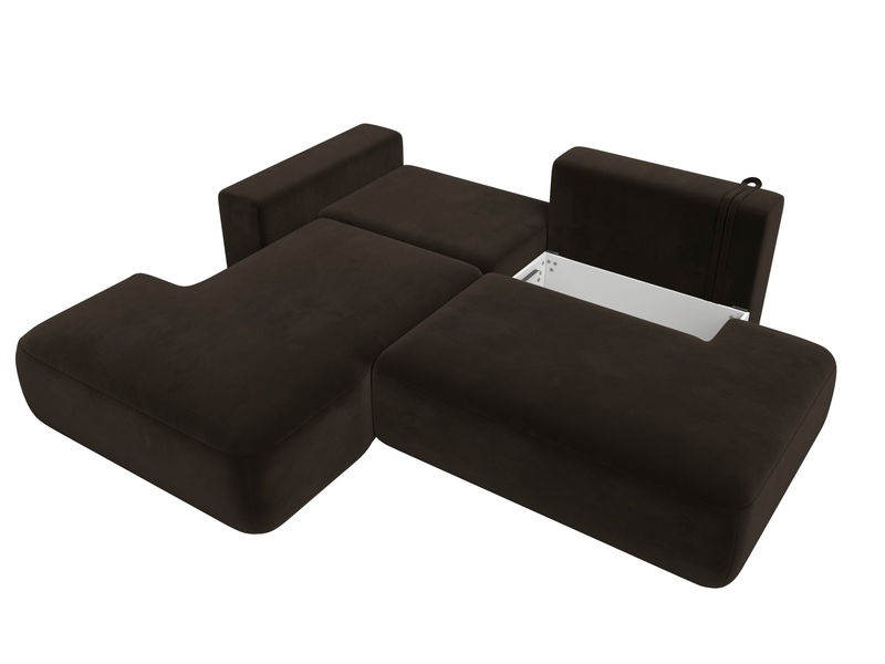Диван угловой Лига-036 НПБ Модерн левый угол, Микровельвет, Коричневый