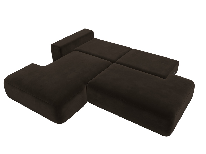Диван угловой Лига-036 НПБ Модерн левый угол, Микровельвет, Коричневый