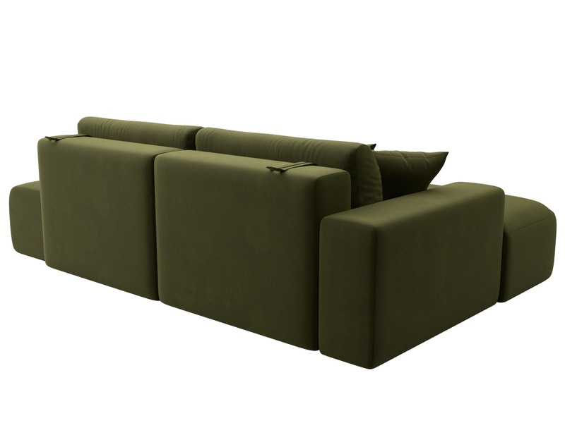 Диван угловой Лига-036 НПБ Модерн левый угол, Микровельвет, Зеленый