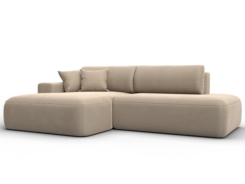 Диван угловой Лига-036 НПБ Модерн левый угол, Велюр, SEVEN 729 бежевый