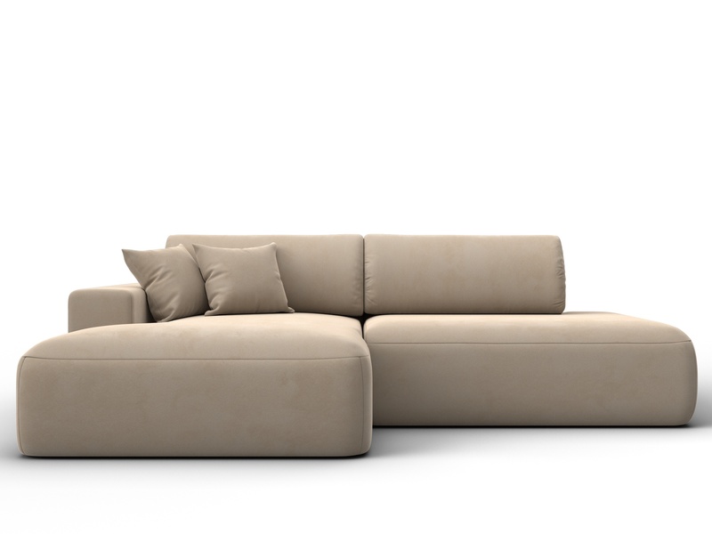 Диван угловой Лига-036 НПБ Модерн левый угол, Велюр, SEVEN 729 бежевый