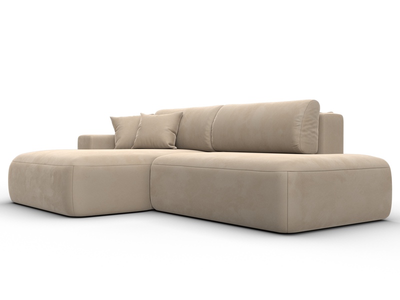 Диван угловой Лига-036 НПБ Модерн левый угол, Велюр, SEVEN 729 бежевый