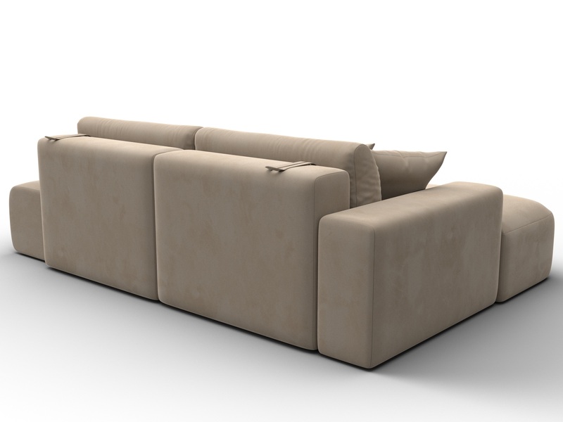 Диван угловой Лига-036 НПБ Модерн левый угол, Велюр, SEVEN 729 бежевый