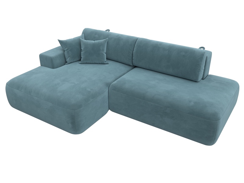 Диван угловой Лига-036 НПБ Модерн левый угол, Велюр, SEVEN 113 бирюзовый