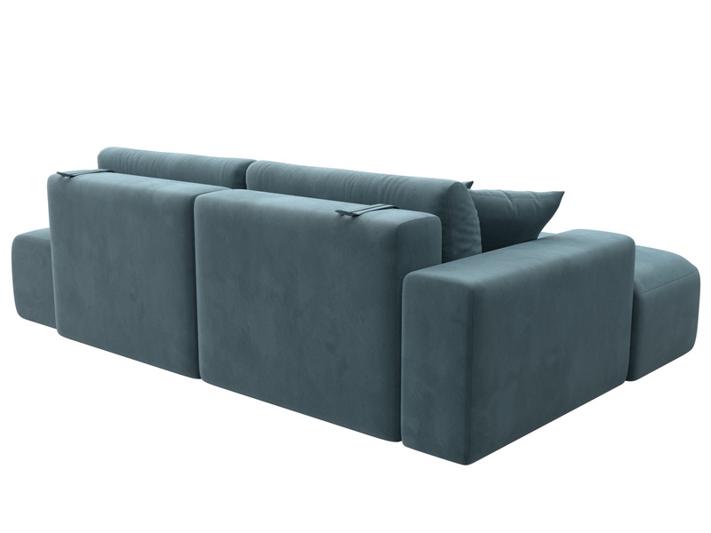 Диван угловой Лига-036 НПБ Модерн левый угол, Велюр, SEVEN 113 бирюзовый