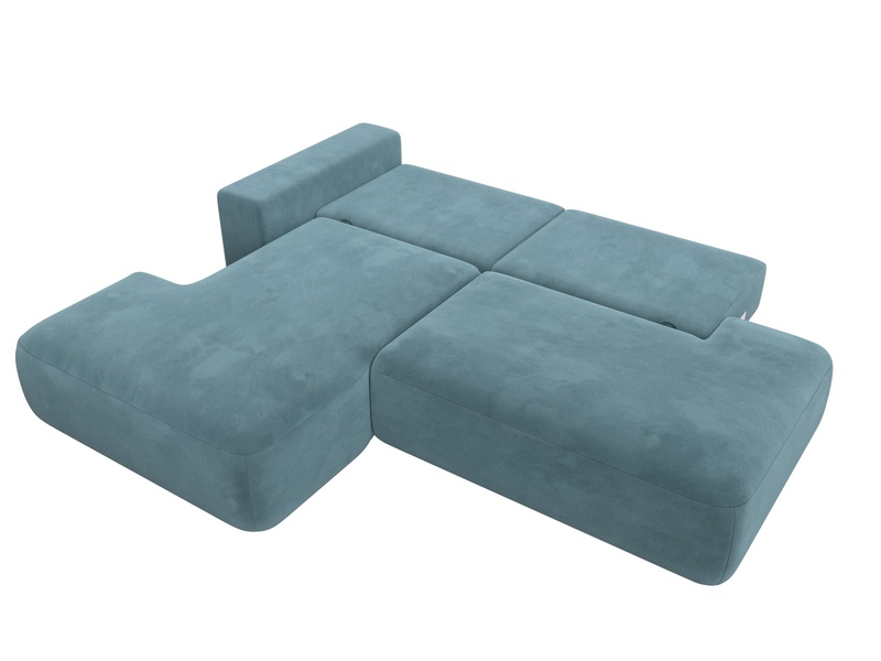 Диван угловой Лига-036 НПБ Модерн левый угол, Велюр, SEVEN 113 бирюзовый