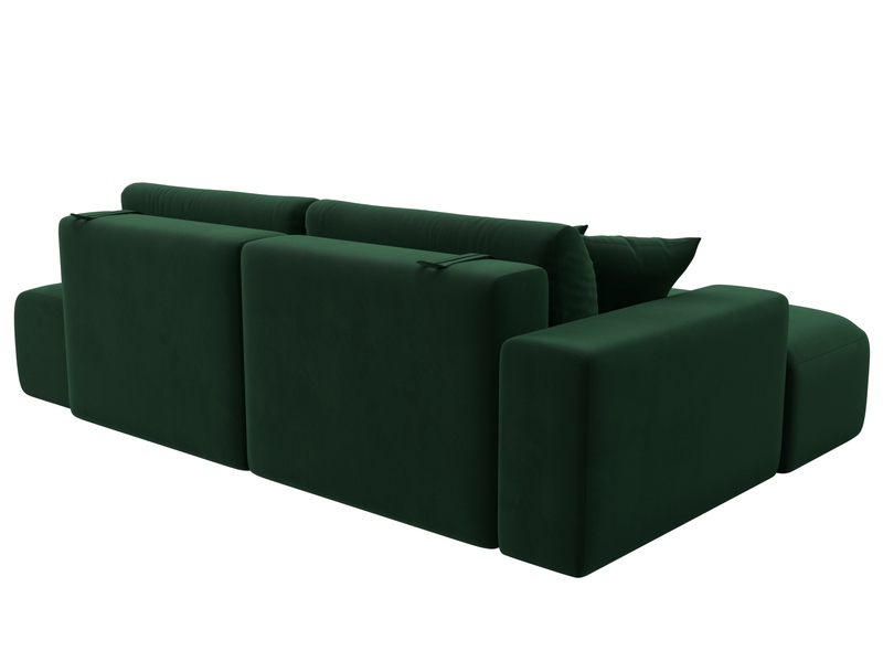 Диван угловой Лига-036 НПБ Модерн левый угол, Велюр, SEVEN 626 зеленый