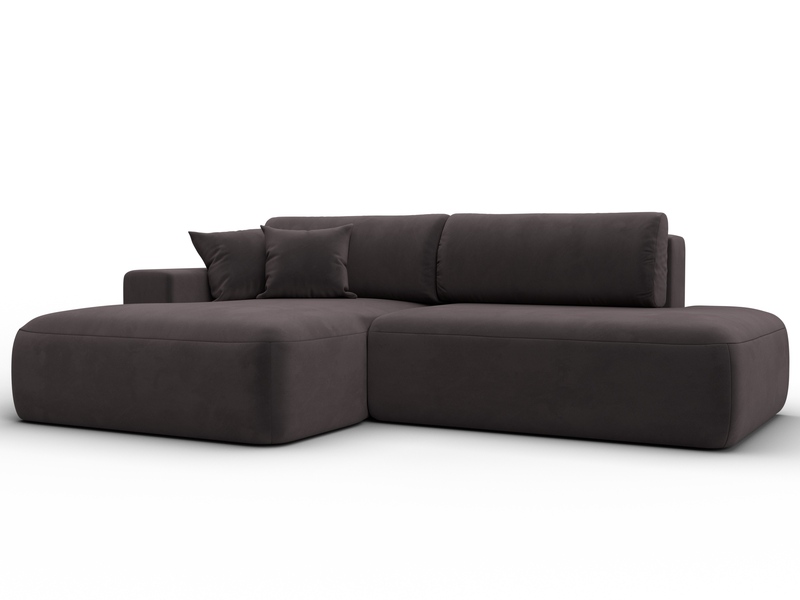 Диван угловой Лига-036 НПБ Модерн левый угол, Велюр, SEVEN 727 коричневый