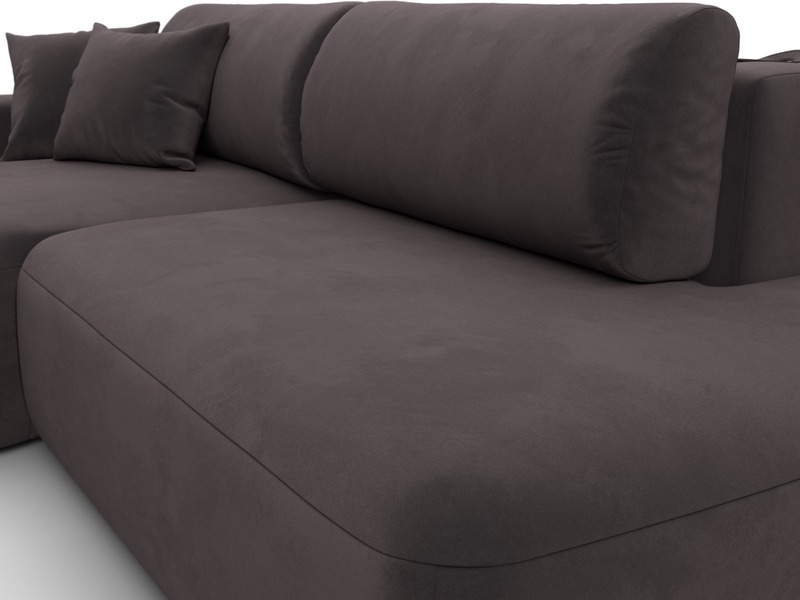 Диван угловой Лига-036 НПБ Модерн левый угол, Велюр, SEVEN 727 коричневый