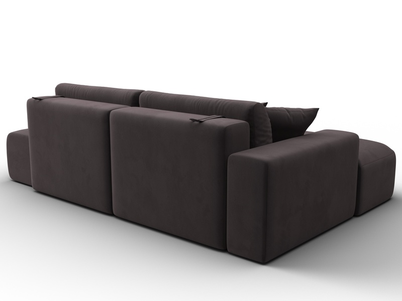 Диван угловой Лига-036 НПБ Модерн левый угол, Велюр, SEVEN 727 коричневый