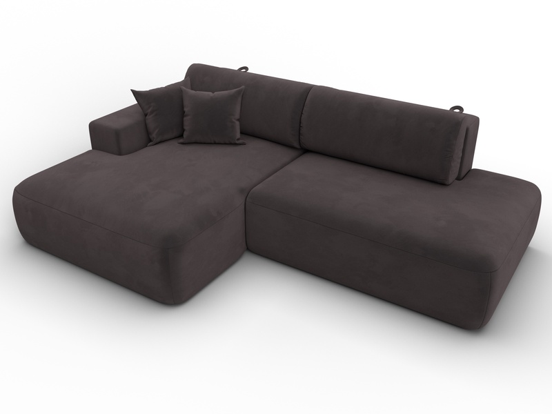 Диван угловой Лига-036 НПБ Модерн левый угол, Велюр, SEVEN 727 коричневый