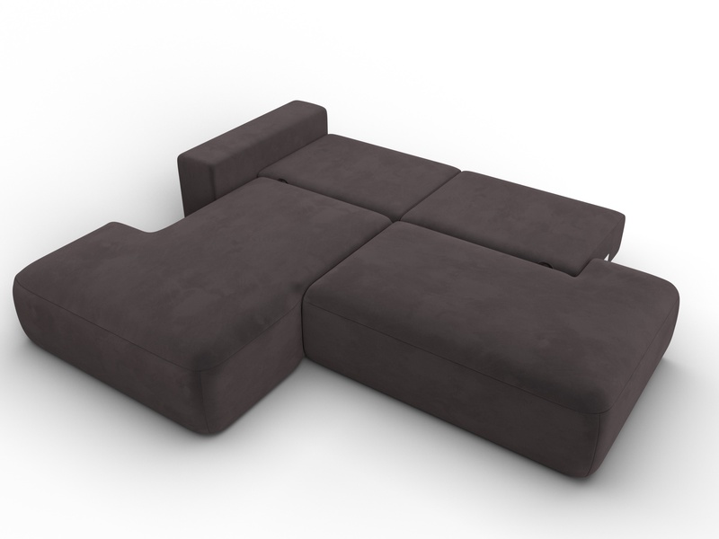 Диван угловой Лига-036 НПБ Модерн левый угол, Велюр, SEVEN 727 коричневый