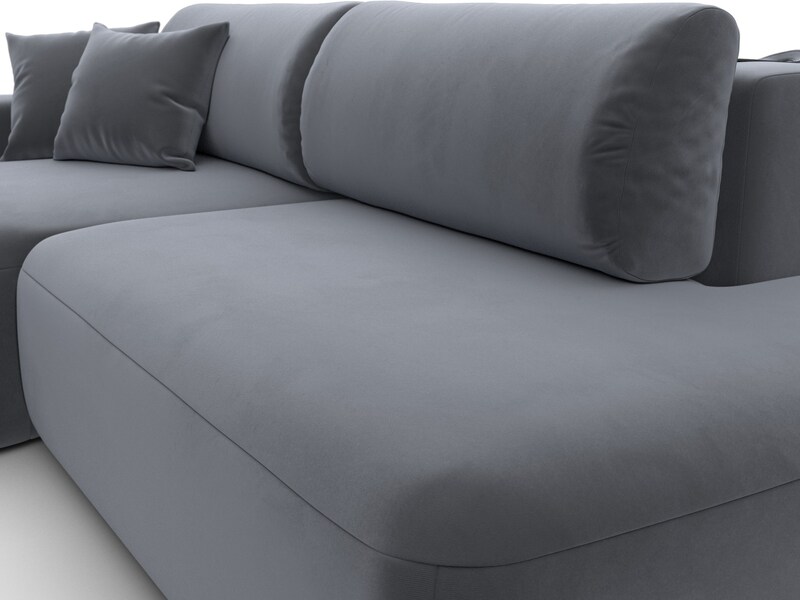 Диван угловой Лига-036 НПБ Модерн левый угол, Велюр, SEVEN 17 серый