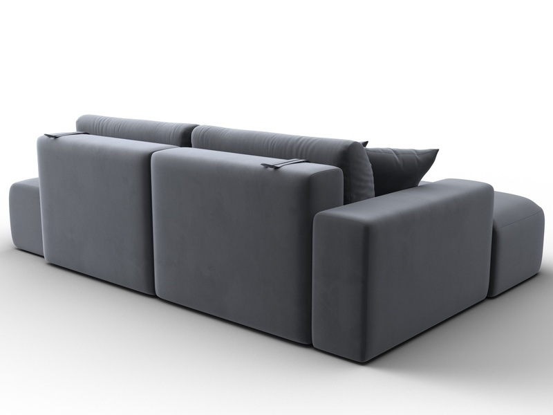 Диван угловой Лига-036 НПБ Модерн левый угол, Велюр, SEVEN 17 серый