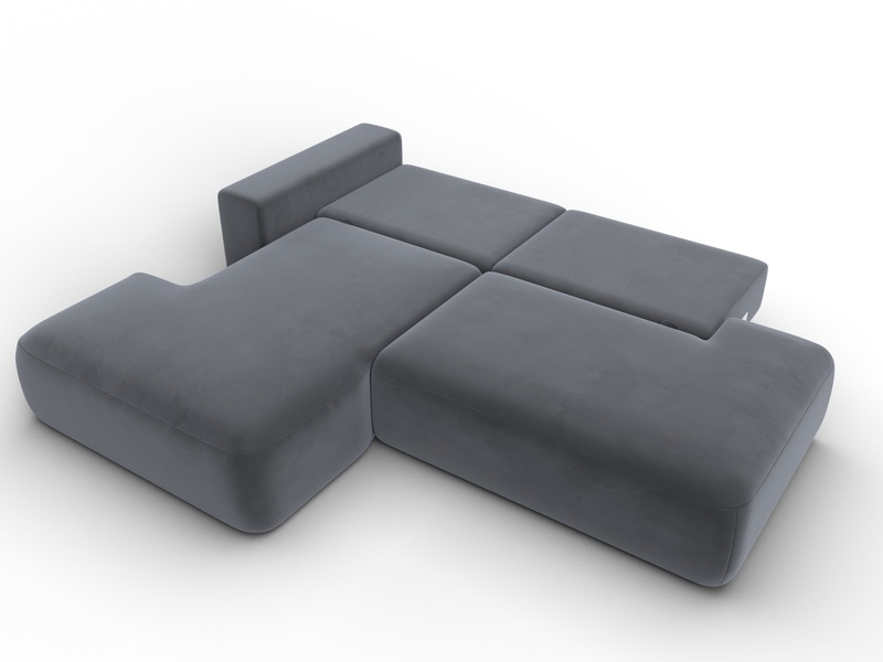 Диван угловой Лига-036 НПБ Модерн левый угол, Велюр, SEVEN 17 серый