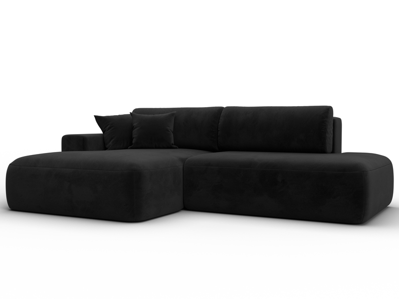 Диван угловой Лига-036 НПБ Модерн левый угол, Велюр, SEVEN 35 черный