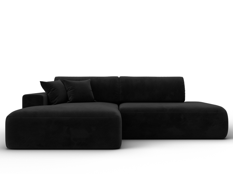 Диван угловой Лига-036 НПБ Модерн левый угол, Велюр, SEVEN 35 черный