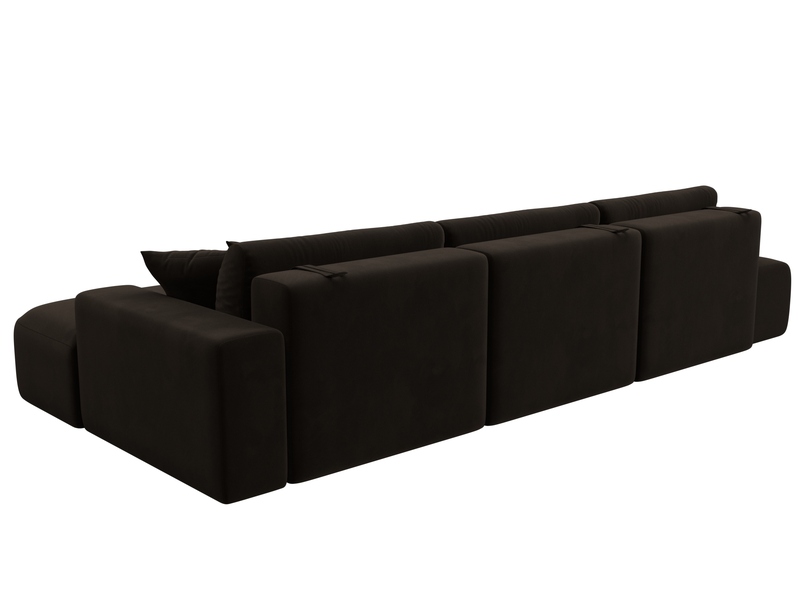 Диван угловой Лига-036 НПБ Модерн Лонг правый угол, Микровельвет, Коричневый