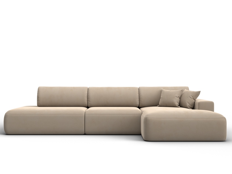 Диван угловой Лига-036 НПБ Модерн Лонг правый угол, Велюр, SEVEN 729 бежевый