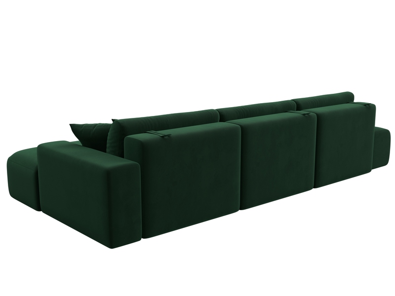 Диван угловой Лига-036 НПБ Модерн Лонг правый угол, Велюр, SEVEN 626 зеленый