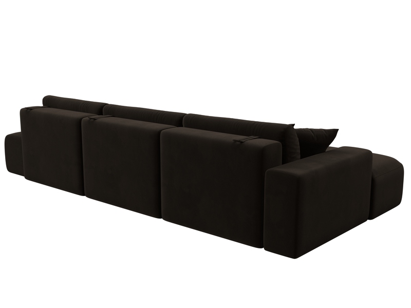 Диван угловой Лига-036 НПБ Модерн Лонг левый угол, Микровельвет, Коричневый