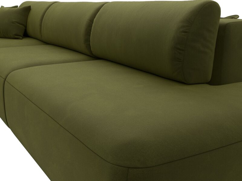 Диван угловой Лига-036 НПБ Модерн Лонг левый угол, Микровельвет, Зеленый