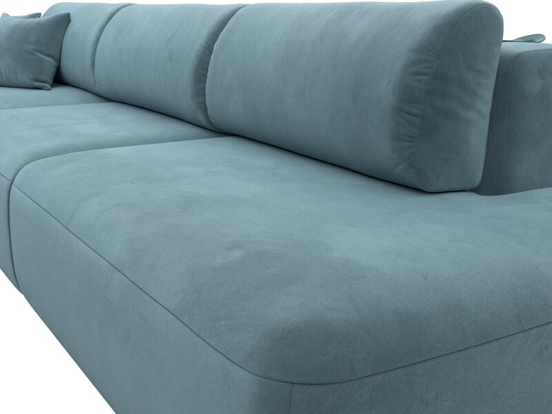 Диван угловой Лига-036 НПБ Модерн Лонг левый угол, Велюр, SEVEN 113 бирюзовый