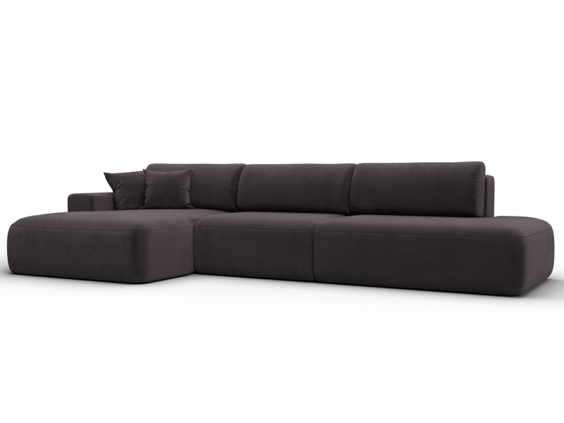 Диван угловой Лига-036 НПБ Модерн Лонг левый угол, Велюр, SEVEN 727 коричневый