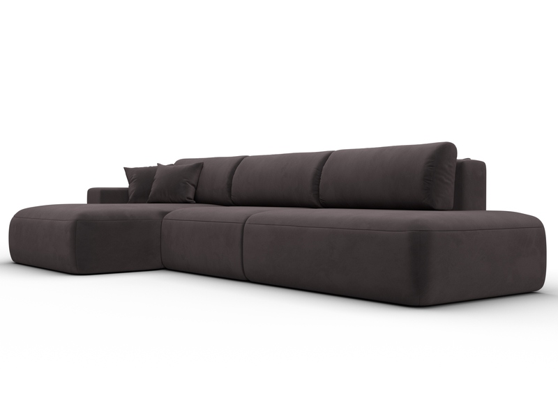 Диван угловой Лига-036 НПБ Модерн Лонг левый угол, Велюр, SEVEN 727 коричневый