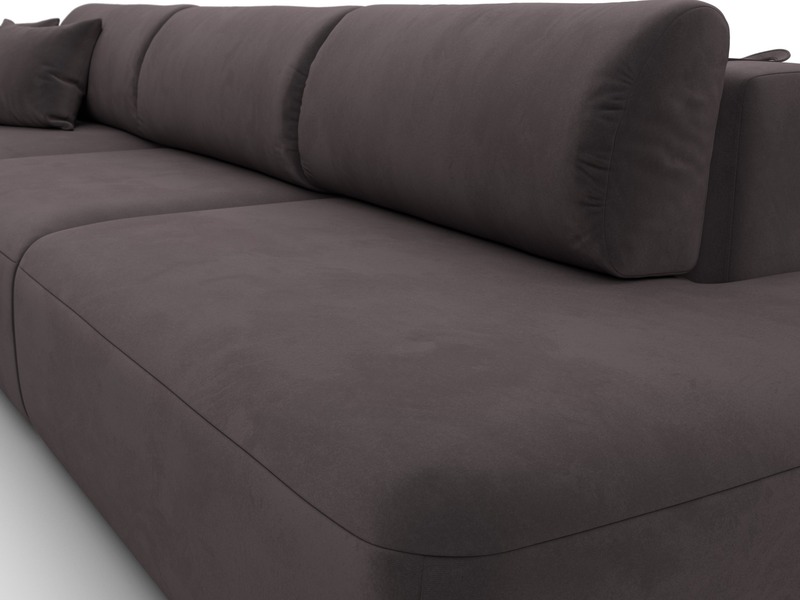 Диван угловой Лига-036 НПБ Модерн Лонг левый угол, Велюр, SEVEN 727 коричневый