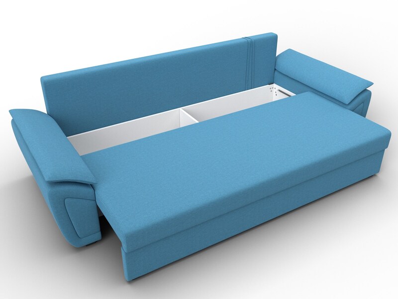 Диван прямой Нэстор Лайт, Рогожка, Амур 10 голубой