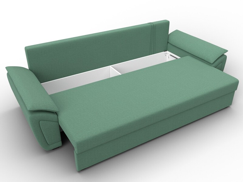 Диван прямой Нэстор Лайт, Рогожка, Амур 11 зеленый