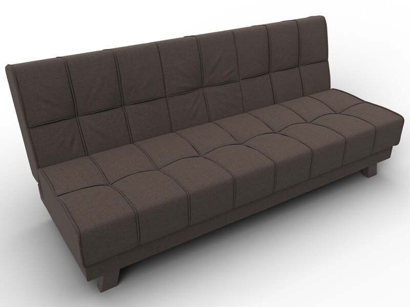 Диван прямой Винсент, Рогожка, Амур 05 коричневый