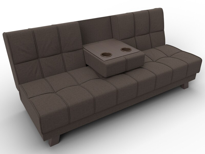 Диван прямой Винсент, Рогожка, Амур 05 коричневый