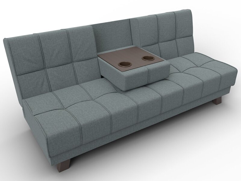 Диван прямой Винсент, Рогожка, Амур 07 серый