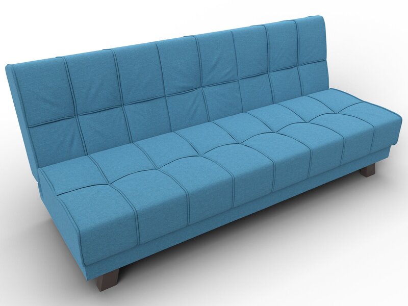 Диван прямой Винсент, Рогожка, Амур 10 голубой