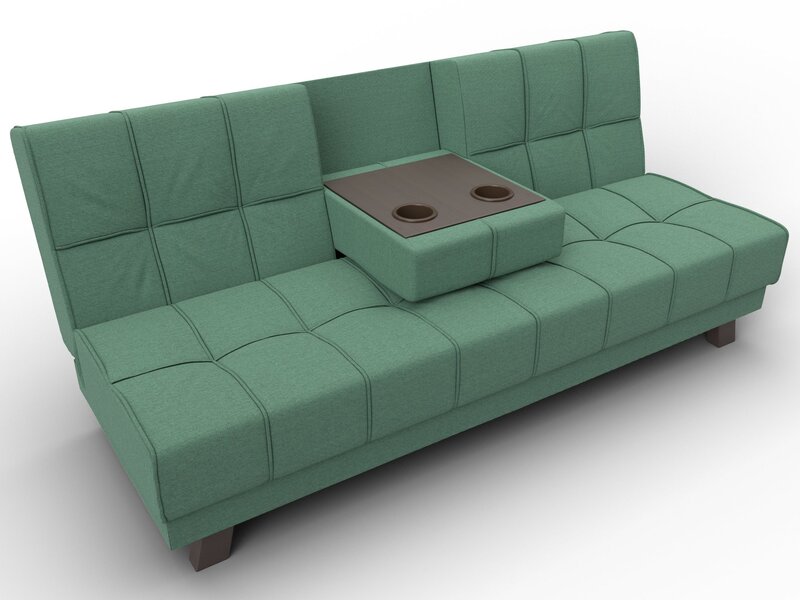 Диван прямой Винсент, Рогожка, Амур 11 зеленый