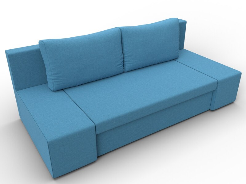 Диван прямой Сан Марко, Рогожка, Амур 10 голубой