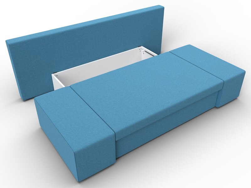 Диван прямой Сан Марко, Рогожка, Амур 10 голубой