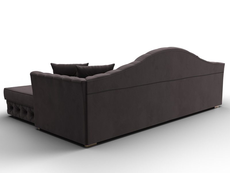 Диван угловой Артис правый угол, Велюр, SEVEN 727 коричневый