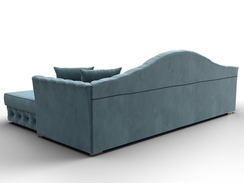 Диван угловой Артис правый угол, Велюр, SEVEN 113 бирюзовый