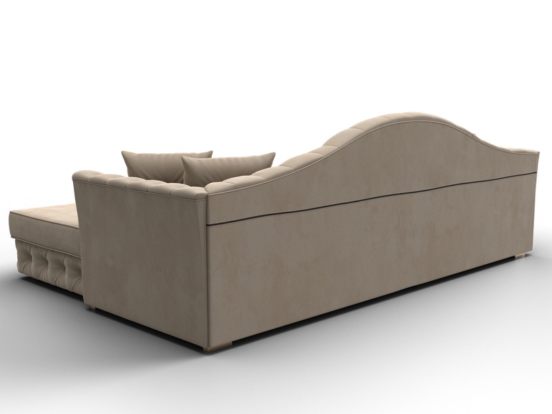 Диван угловой Артис правый угол, Велюр, SEVEN 729 бежевый