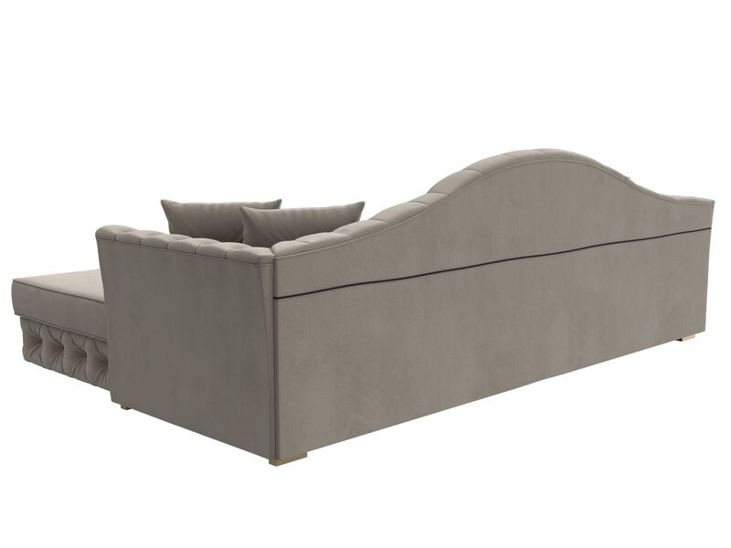 Диван угловой Артис правый угол, Микровельвет, Бежевый