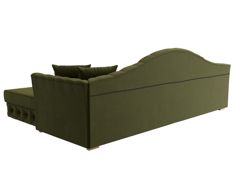 Диван угловой Артис правый угол, Микровельвет, Зеленый