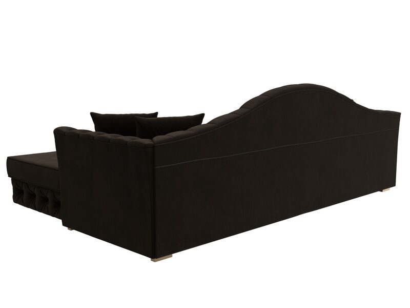 Диван угловой Артис правый угол, Микровельвет, Коричневый