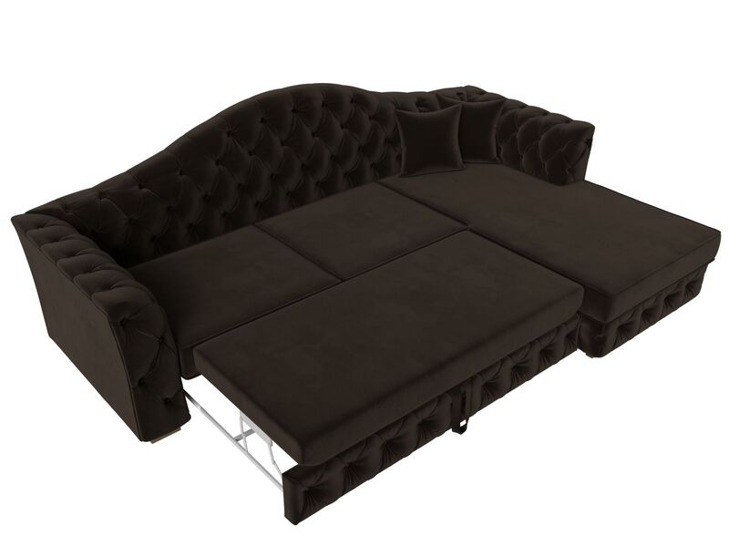 Диван угловой Артис правый угол, Микровельвет, Коричневый